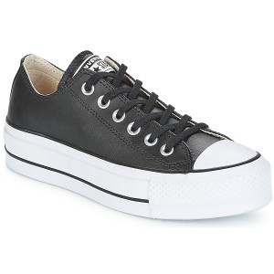 Converse CHUCK TAYLOR ALL STAR LIFT CLEAN OX LEATHER Schwarz / Weiss